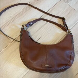 Fossil Brown Leather Crossbody Bag